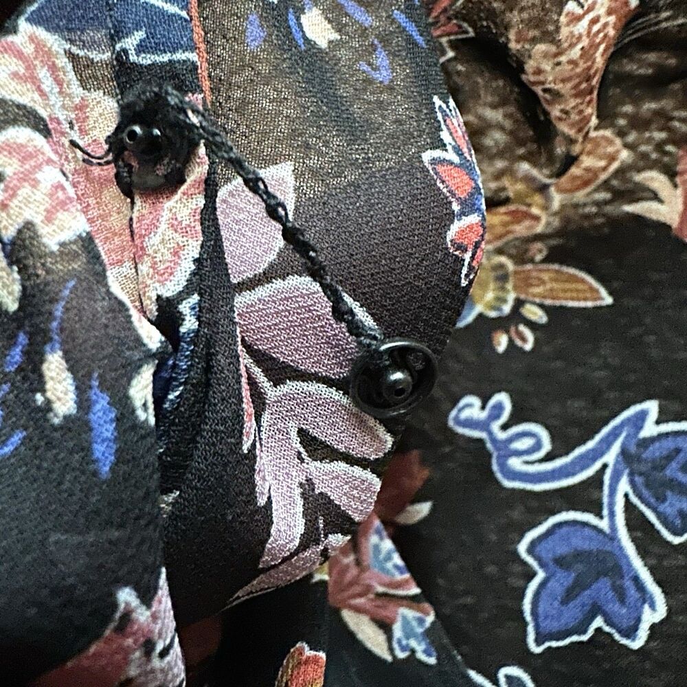ANTHROPOLOGIE HD In Paris Maxi Dress 14 Floral Semi Sheer Keyhole Back Cottage - Picture 8 of 8